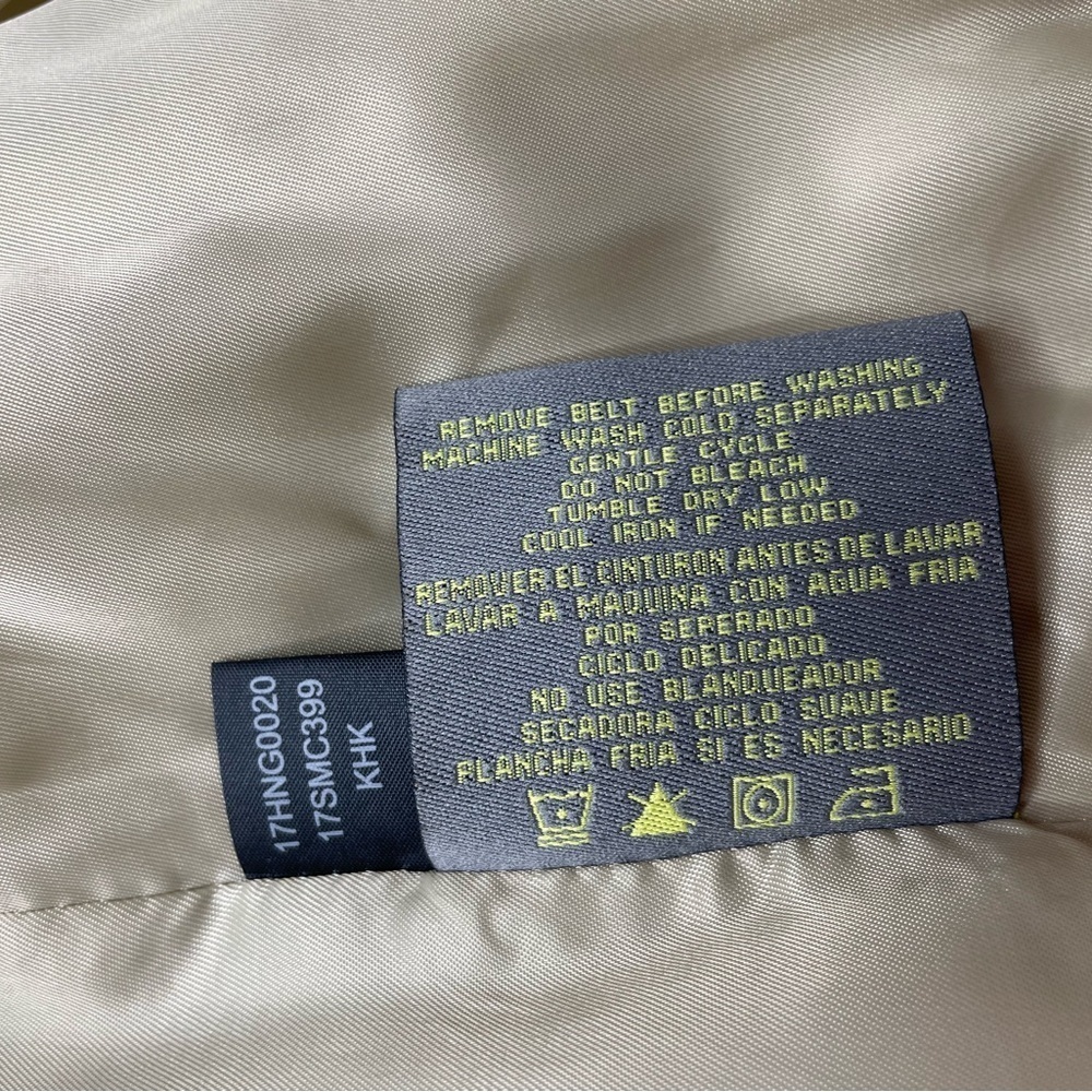 NWT Kenneth Cole Reaction Tan Khaki Belted Trench Coat Size Medium - Picture 7 of 9